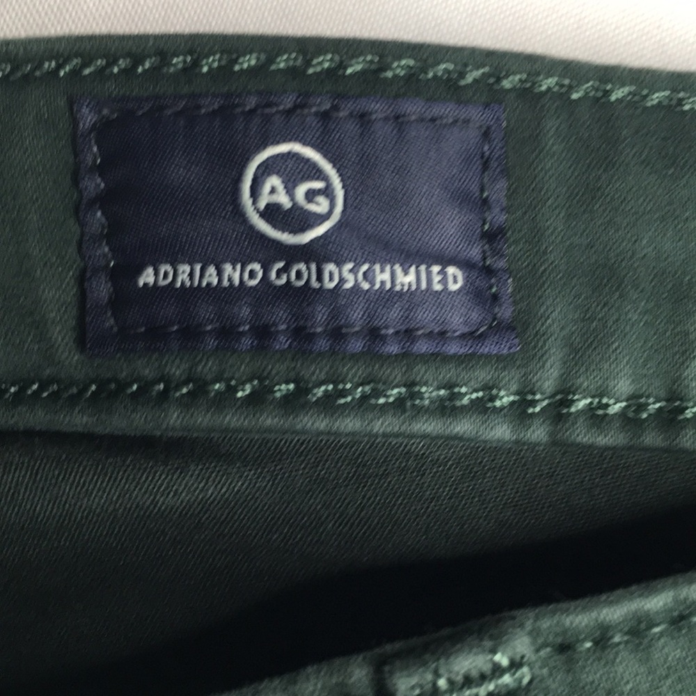 Ag Adriano Goldschmied Stevie ankle pine green moleskin fabric Jean